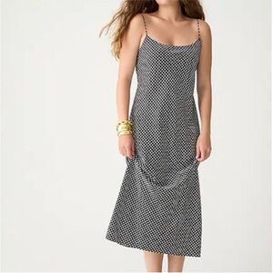 J Crew Black & White Polka Dot Slip Dress